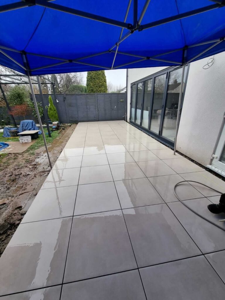 newly paved patio - A&C Landscapes Ltd landscaping services