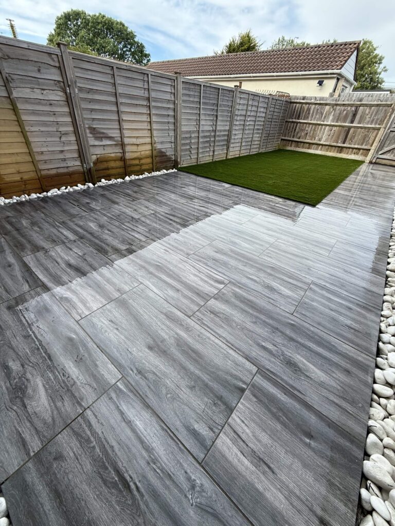 newly paved patio - A&C Landscapes Ltd landscaping services