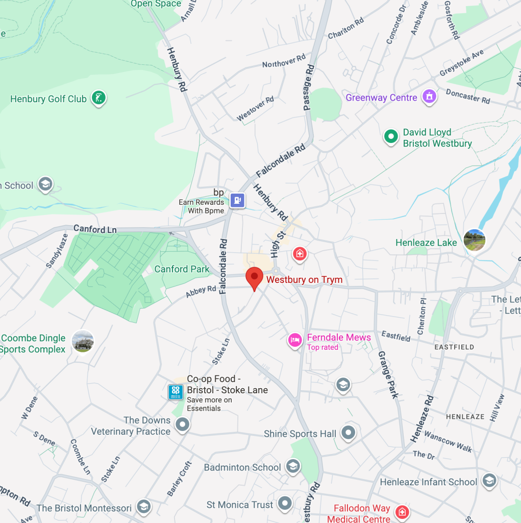 Map of Westbury-on-Trym